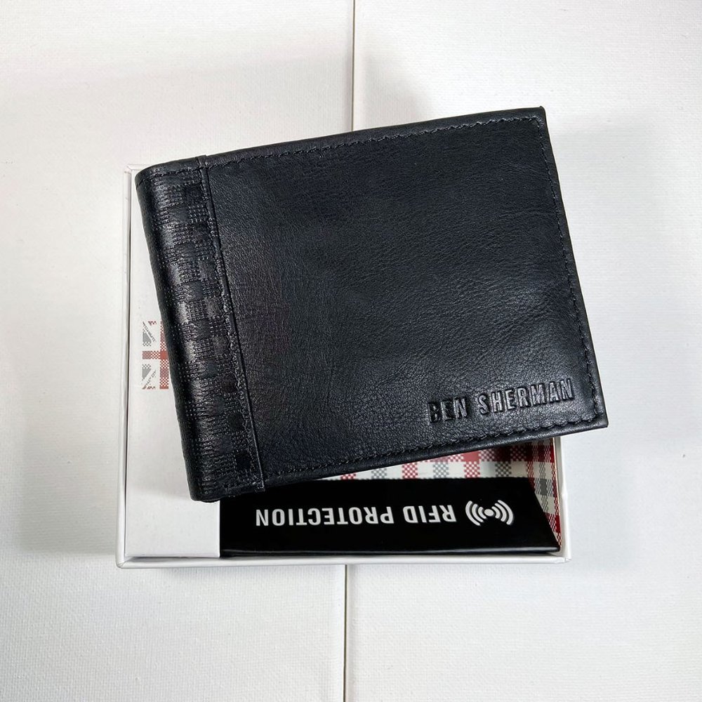 Ben Sherman Longford Black Leather Bifold Wallet